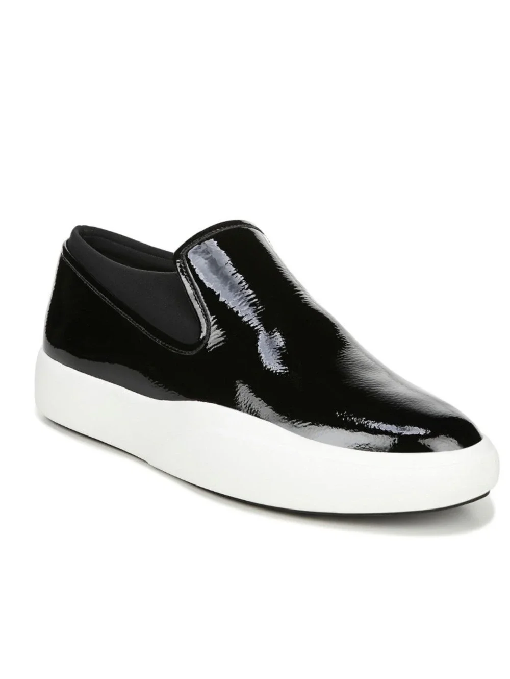 Yvonne Women's Slip On Black & White Leather Sneakers SZ 38 US SZ 8
